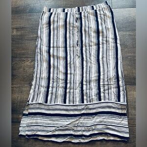Apt. 9 Navy and White Striped Maxi Skirt